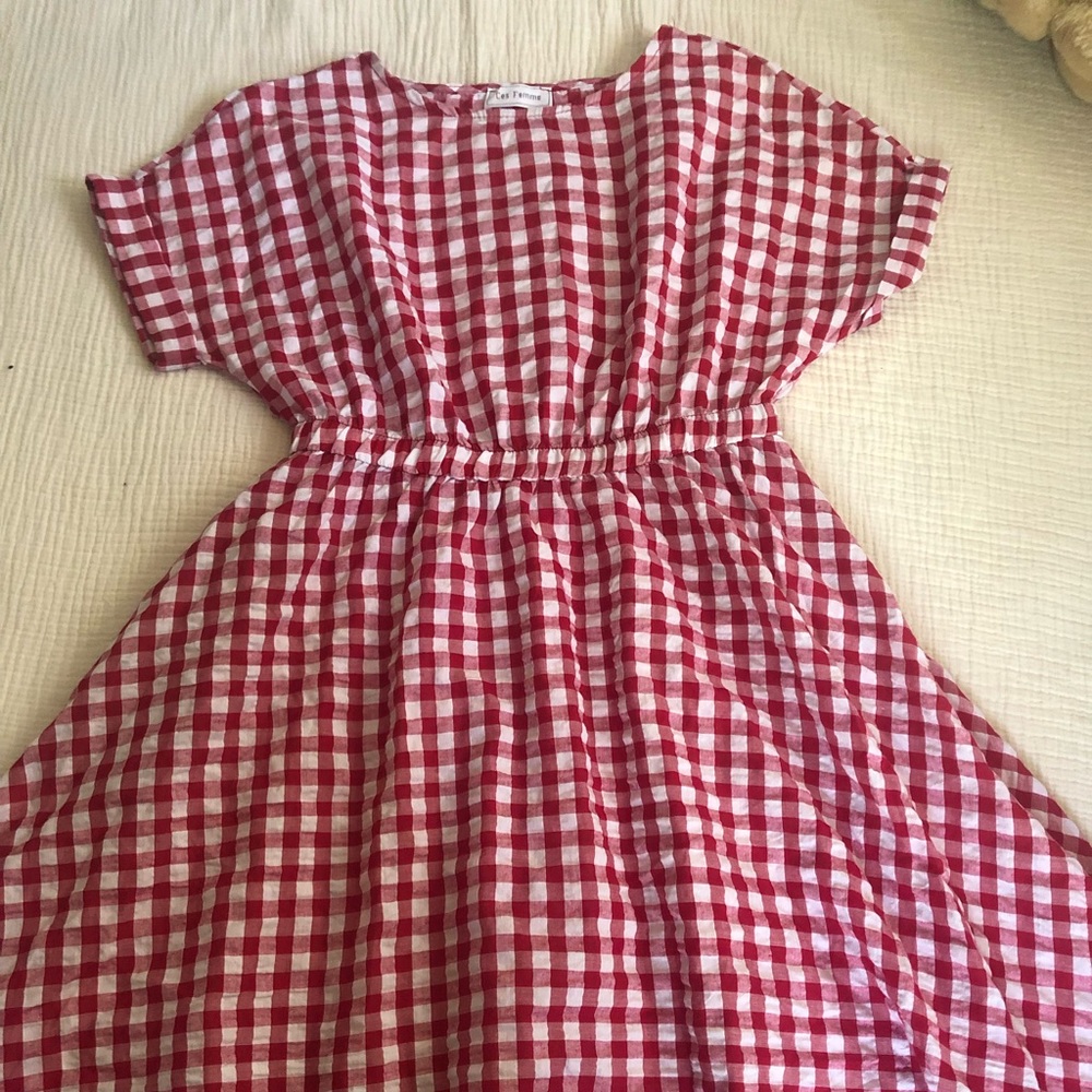 Gingham midi dress